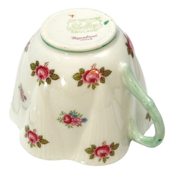 Shelley Rose Bud Tea cup Saucer Rosebud Fine Bone China UK - Picture 8 of 14